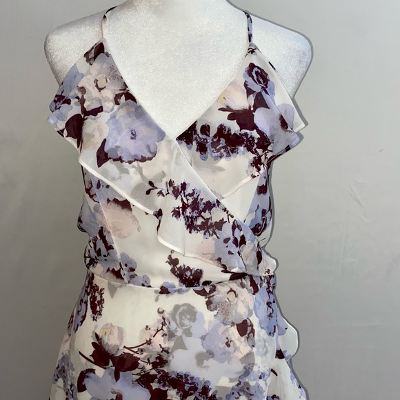 Francesca’s Purple Floral Cocktail Mini Dress - Picture 4 of 12